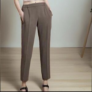 WILFRED Pants Womens Size 2 Khaki Green High Waisted Tapered Cropped Leg Pull On